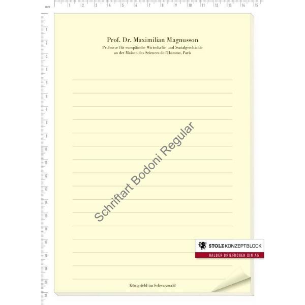 STOLZ Konzeptblock A5 liniert (Bodoni Regular)